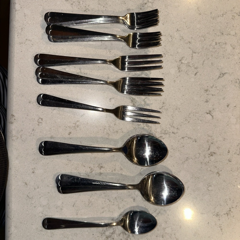 The Main Course Stainless Steel Flatware Set 21 Pc Vintage MCM Forks Spoons Japa